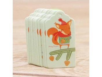 Listing 7 of 10 for 100PC White Kraft Printed Christmas New Year Gift Tags For Cake Party