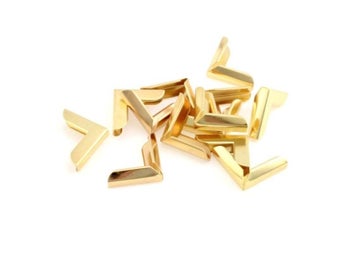 Listing 4 of 6 for Gold Plated Book Scrapbooking Albums 19x26mm J1703 With Corner Protectors