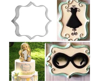 Listing 6 of 7 for Stainless Steel Mousse Circle Square Picture Frame Cookie Cutter Cookie Cut