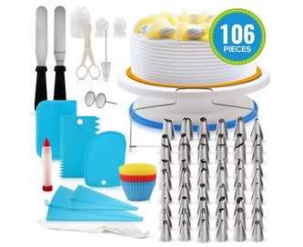 Listing 1 of 7 for 106PCS Piping Nozzle Tip Cake Decorating Tips, Stainless Steel Cake Icing Noz