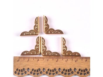 Listing 1 of 10 for 50pcs Silver/Golden/Bronze Photo Corner Protectors Albums Menus Metal Corners