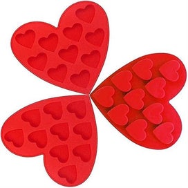 Listing 1 of 5 for 3 Pcs Silicone Chocolate Molds Heart Shape Non-stick Kitchen Molds Ice Cube T