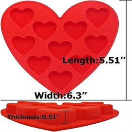 Listing 2 of 5 for 3 Pcs Silicone Chocolate Molds Heart Shape Non-stick Kitchen Molds Ice Cube T