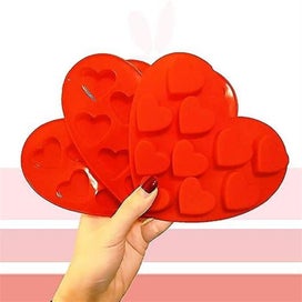 Listing 5 of 5 for 3 Pcs Silicone Chocolate Molds Heart Shape Non-stick Kitchen Molds Ice Cube T