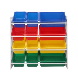 Listing 3 of 7 for Keezi 12 Plastic Bins Kids Toy Organiser Box Bookshelf Storage Children Rack