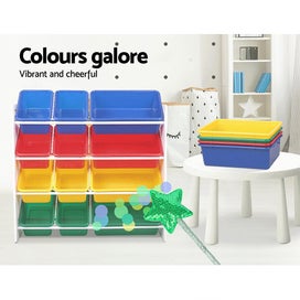 Listing 6 of 7 for Keezi 12 Plastic Bins Kids Toy Organiser Box Bookshelf Storage Children Rack