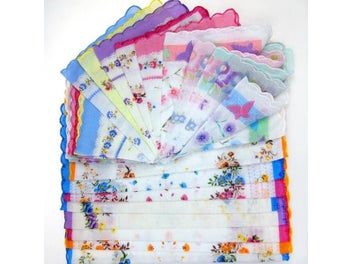 Listing 4 of 9 for 10 Pcs Vintage Cotton Women Hankies Embroidered Butterfly Lace Flower Hanky