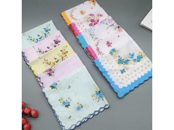 Listing 7 of 9 for 10 Pcs Vintage Cotton Women Hankies Embroidered Butterfly Lace Flower Hanky
