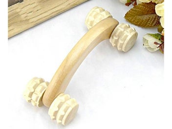 Listing 8 of 10 for New Natural Wooden Massager Curved Round Body Roller Massager Hands Push Bent
