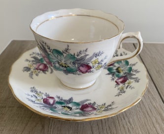 Listing 1 of 3 for Colclough Cup & Saucer set Pink & Turquoise pattern