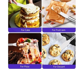 Listing 4 of 4 for 3PCS Straight cake frosting scraper Stainless steel cake decoration frostin