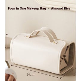 Listing 2 of 7 for Elosung White Roll Up Travel Makeup Bag Compact Cosmetic Organizer With Multiple
