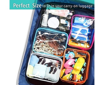 Listing 5 of 6 for 2pcs Clear Toiletry Bag Transparent Makeup Bags Set Waterproof Wash Bag - Pink
