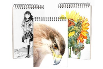 Listing 2 of 10 for 2Pcs Sketch Book Top Spiral Sketchbook 100 Sheets Sketch Pad Drawing Book Drawin