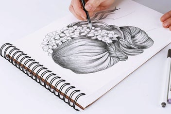 Listing 3 of 10 for 2Pcs Sketch Book Top Spiral Sketchbook 100 Sheets Sketch Pad Drawing Book Drawin