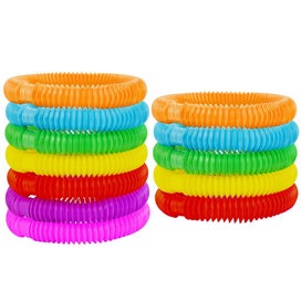 Listing 2 of 10 for Toy 12Pcs Pop Tubes Plastic Stretch Fidget Pop Fun Toys Sensory Stress Relief Ga
