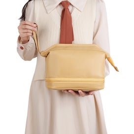 Listing 3 of 8 for Large Makeup Bag Double Layer Cosmetic Bag Travel Makeup Bag -Yellow