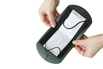 Listing 2 of 4 for 2Pcs Mini Travel Foldable Mask Storage Case Portable Mask Case PU Leather Mask C