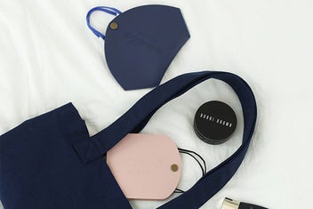 Listing 2 of 3 for 2Pcs Mini Travel Foldable Mask Storage Case Portable Mask Case PU Leather Mask C