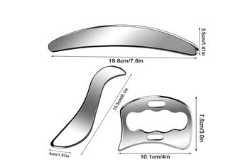 Listing 3 of 10 for 3Pcs Stainless Steel Muscle Scraper Tools Scraping Massage Tools