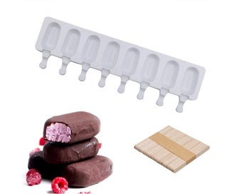 Listing 2 of 4 for Ice Cream Molds with 50 Sticks Silicone Ice Lolly Pop Moulds-L