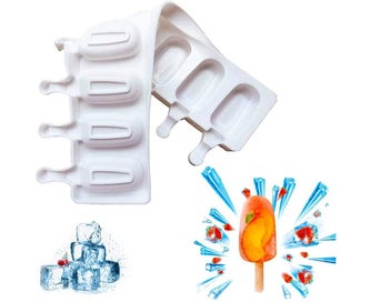 Listing 3 of 4 for Ice Cream Molds with 50 Sticks Silicone Ice Lolly Pop Moulds-L