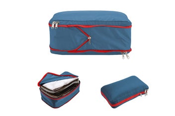 Listing 2 of 4 for 3 Set Compression Packing Cubes for Travel Lightweight Vacation-Navy blue