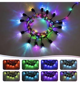 Listing 7 of 8 for RGB Festoon Lights – 14.6m – 7 Colours + Unique Fairy String – Commercial Grade