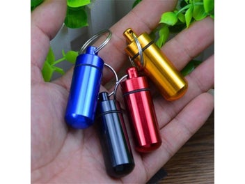 Listing 4 of 9 for Waterproof Aluminum Pill Box Case Bottle Cache Drug Holder Container Keychain