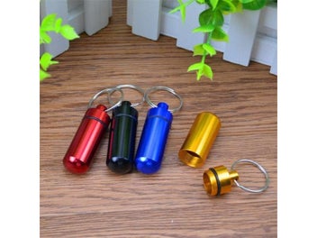 Listing 6 of 9 for Waterproof Aluminum Pill Box Case Bottle Cache Drug Holder Container Keychain
