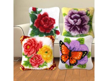 Listing 3 of 10 for Flowers Grass Coarse Wool DIY Latch Hook Rug Kits