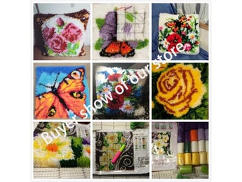 Listing 5 of 10 for Flowers Grass Coarse Wool DIY Latch Hook Rug Kits