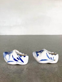 Listing 5 of 5 for Vintage 80s Delft Porcelain Clogs w/ Hand Painted Windmills Excellent Condition