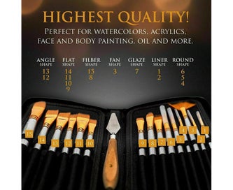 Listing 7 of 9 for 15Pcs Artist Paint Brushes Set