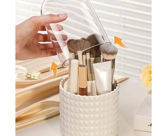 Listing 3 of 8 for Rotating Dustproof Makeup Brush Storage Transparent Lipstick Storage Rack