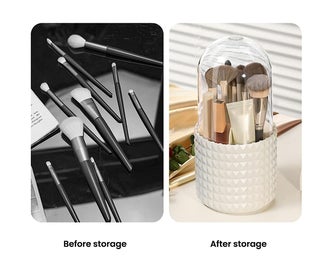 Listing 4 of 8 for Rotating Dustproof Makeup Brush Storage Transparent Lipstick Storage Rack