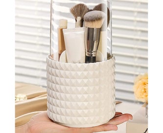 Listing 8 of 8 for Rotating Dustproof Makeup Brush Storage Transparent Lipstick Storage Rack