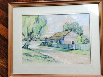 Listing 2 of 9 for Original 1958 Watercolour and Pastel by John Elson(1898-1959)