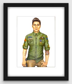 Listing 6 of 20 for Inked Einstein | Pop Art Portrait Painting | Framed Print 1/20