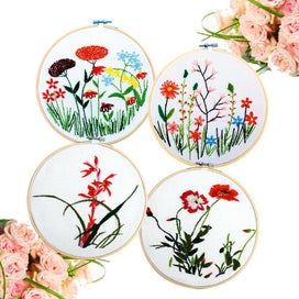 Listing 7 of 16 for 10PCS Bamboo Embroidery Hoops Ring Sewing Frame Cross Stitch Craft Wedding Xmas