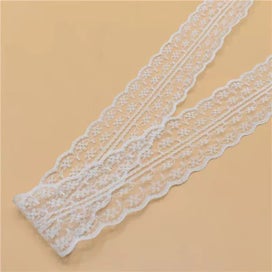 Listing 8 of 10 for 10Yards White Wide French African Lace Ribbon For Sewing Embroidered Clothing