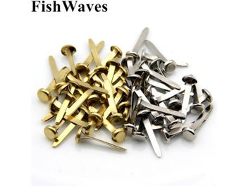 Listing 3 of 8 for 50Pcs 8X25mm Gold Metal Round Brads Scrapbooking Embellishment Fastener Brad