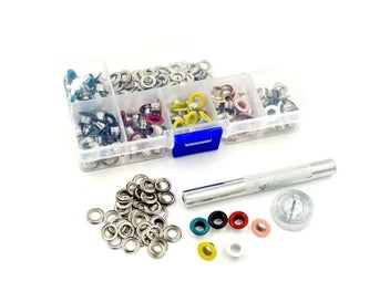 Listing 3 of 10 for (120 Sets Eyelets And Tools )Paint Color Rivets Buttonholes 5 MM Multicolor