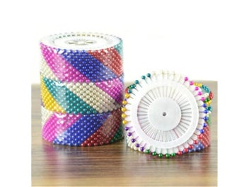 Listing 3 of 9 for 120Pcs/3Roll Colorfu Pearl Light Locating Pins Patchwork Sewing Positioning