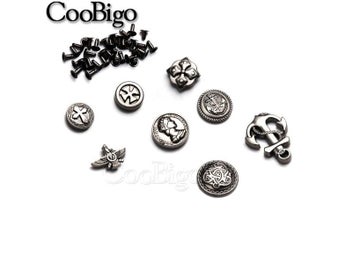 Listing 5 of 10 for 10sets Pewter Punk Studs Rivet Spikes For DIY Leather Craft Parts