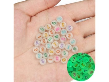 Listing 8 of 10 for Mixed Letter Acrylic Beads Round Flat Alphabet Digital Cube Loose Spacer Beads
