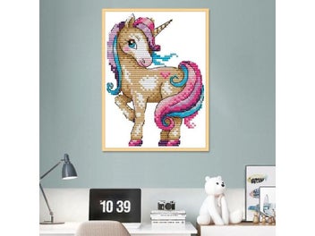 Listing 4 of 9 for Unicorn Cartoon Animal Home Decor Paintings On Canvas DIY Cross Stitch Kits