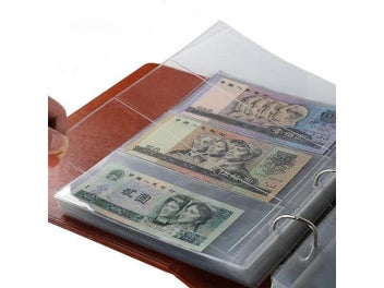 Listing 3 of 8 for 10Pcs Money Banknote Album Page 3-slot Loose Leaf Sheet Protection New Arrive