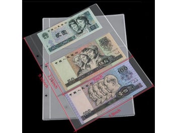 Listing 4 of 8 for 10Pcs Money Banknote Album Page 3-slot Loose Leaf Sheet Protection New Arrive