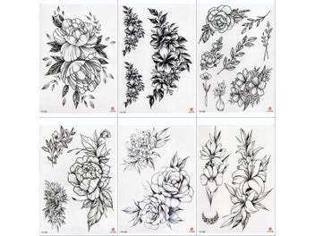 Listing 4 of 9 for Waterproof Temporary Tattoo Sticker Lotus Rose Pattern Water Transfer Under